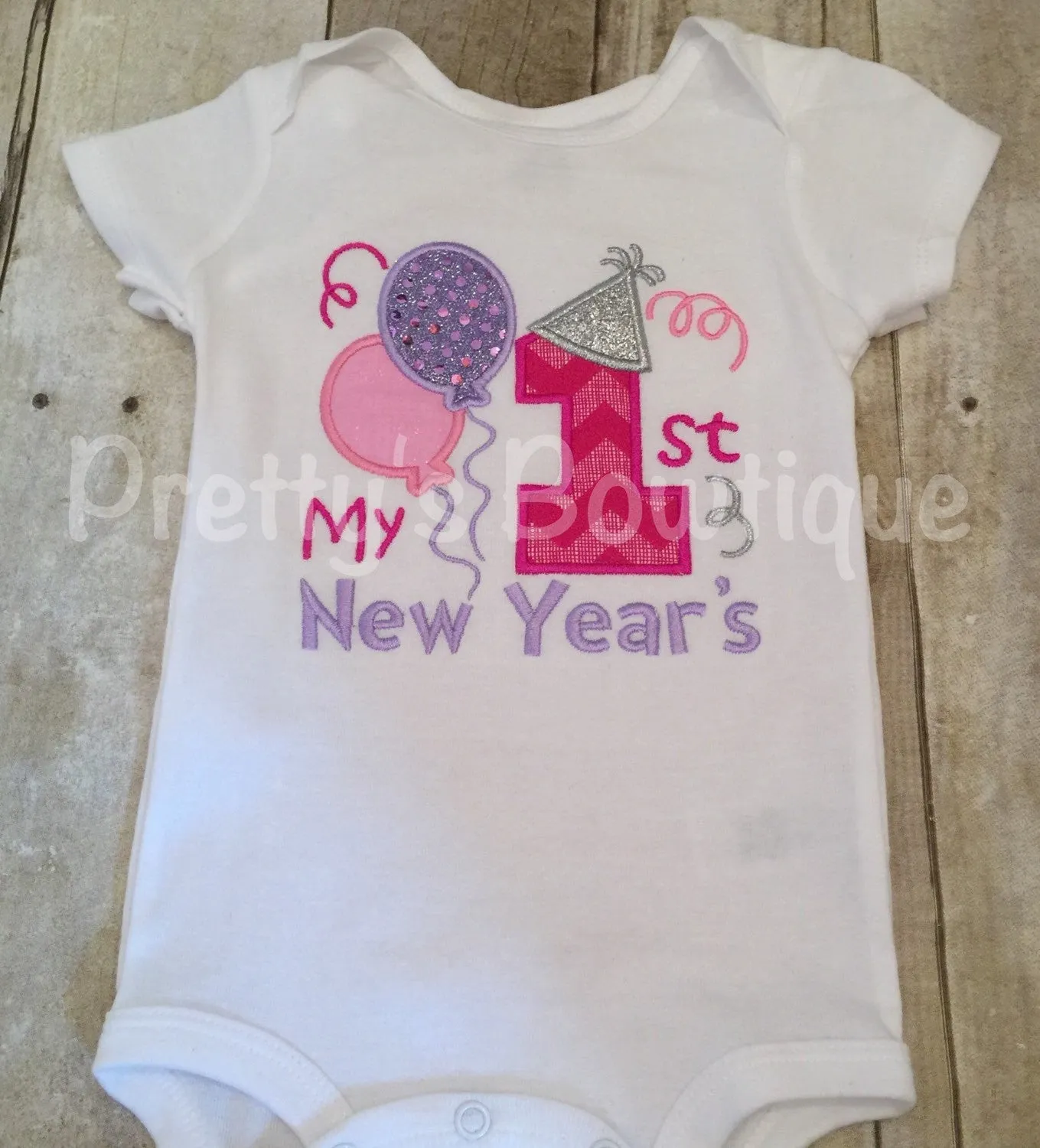 1st New Years Bodysuit -- Girls New Years Shirt or Bodysuit -- 1st New Year's Shirt or bodysuit any size