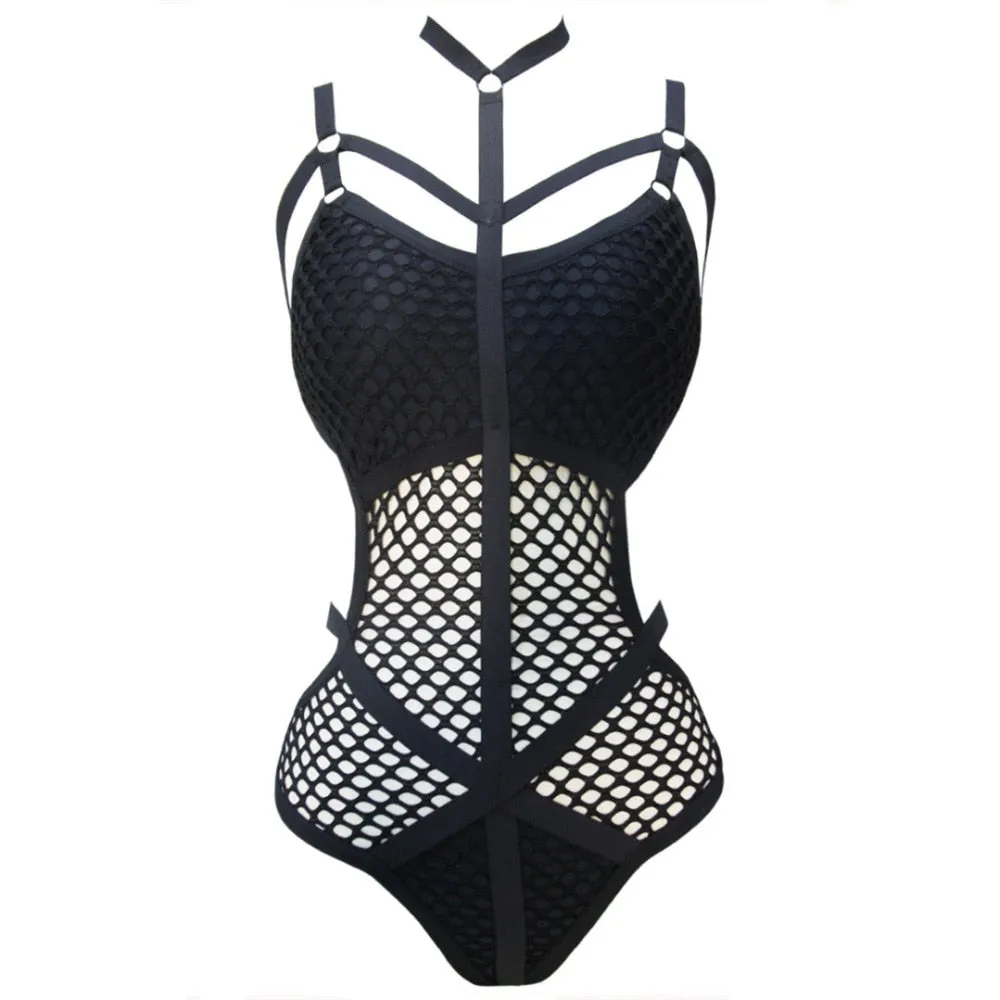 2021 New!! Women's Sexy Swimwear Mesh One Piece Swimsuit Sizes S - XL