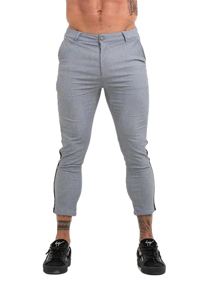 7354 Grey Skinny Side Stripe Chinos