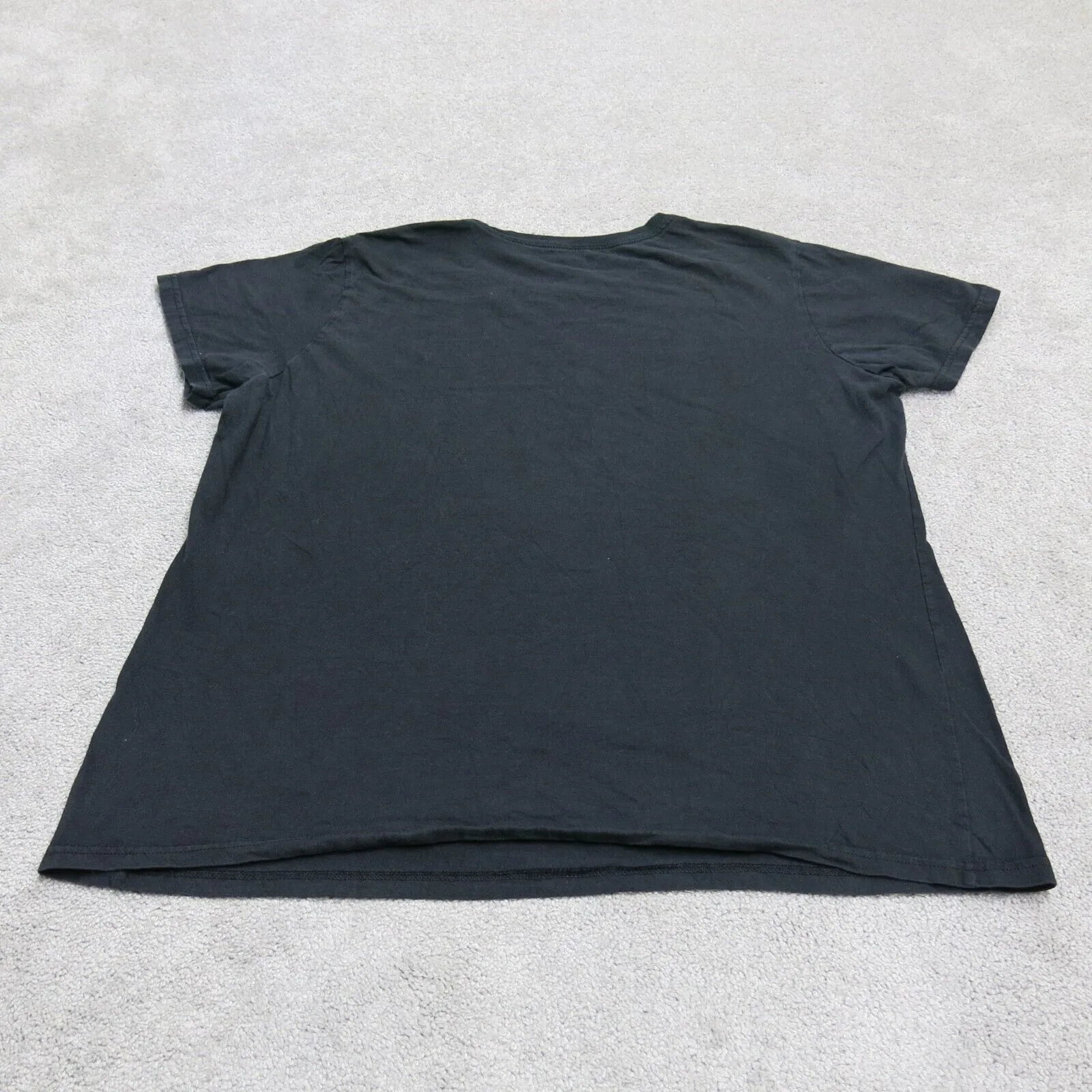 Adidas Womens T Shirt Top 100% Cotton Short Sleeve Logo Black Size XL