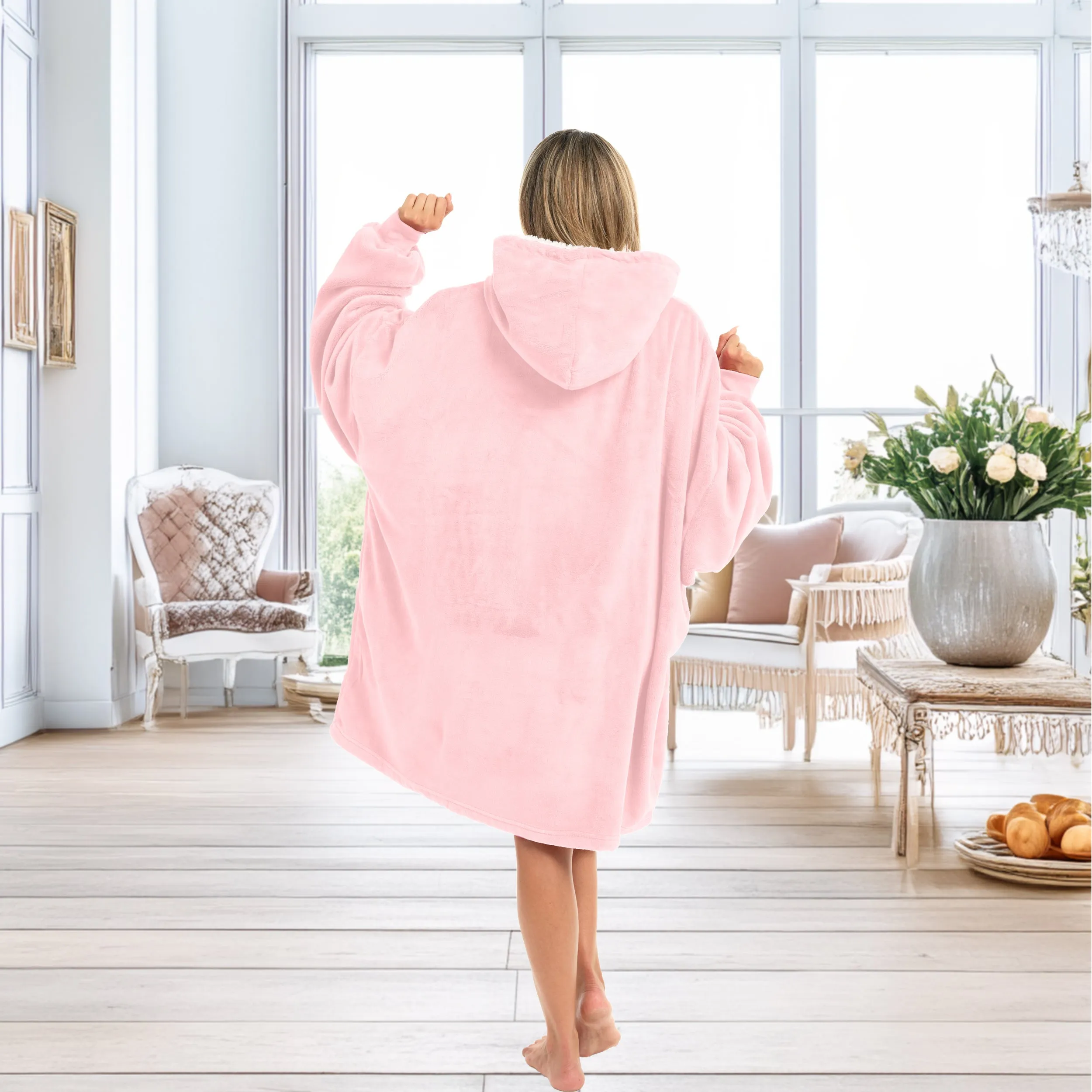 Adult Wearable Blanket Hoodie, Blanket with Sleeves for Men & Women, Big Hoodie, Hooded Blanket