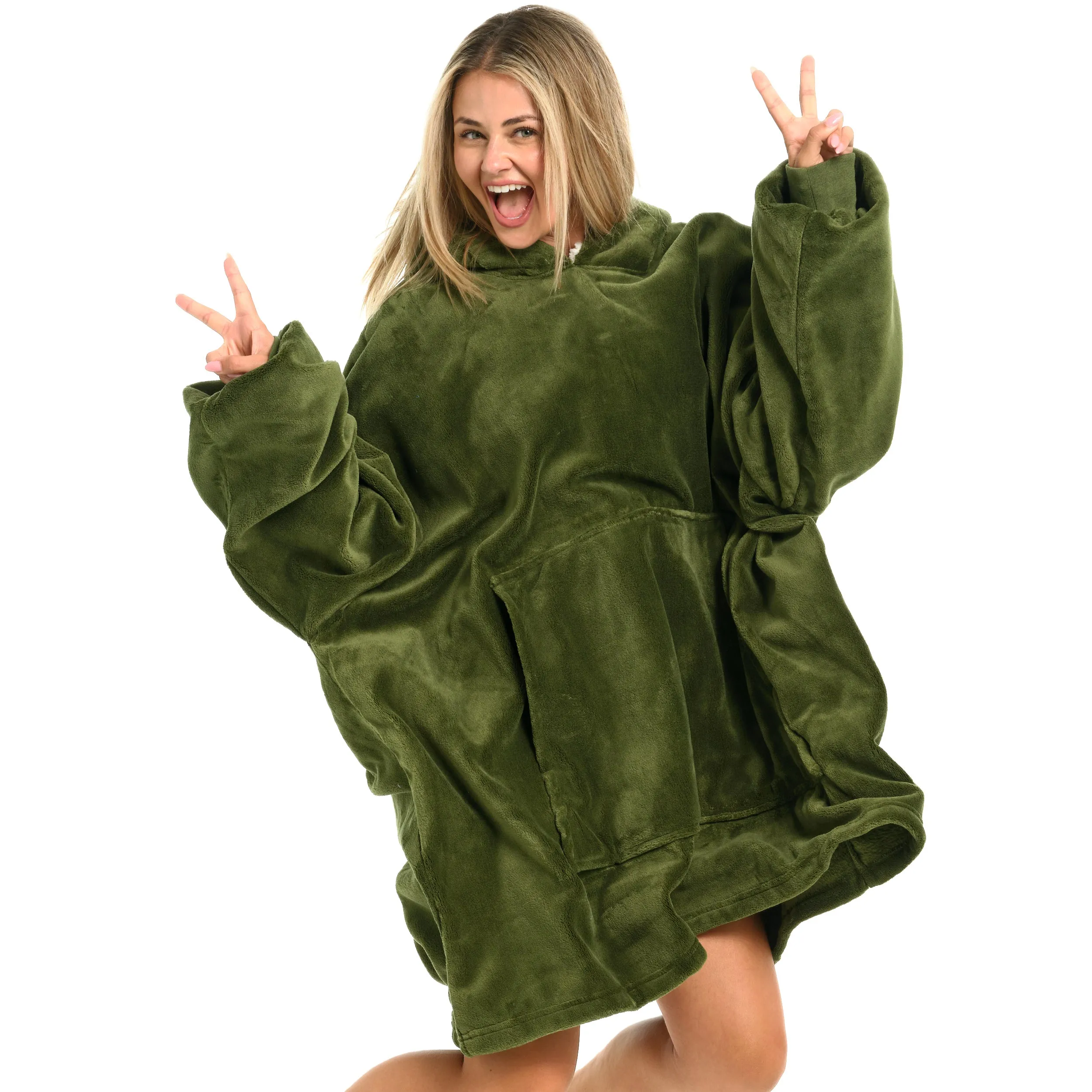 Adult Wearable Blanket Hoodie, Blanket with Sleeves for Men & Women, Big Hoodie, Hooded Blanket