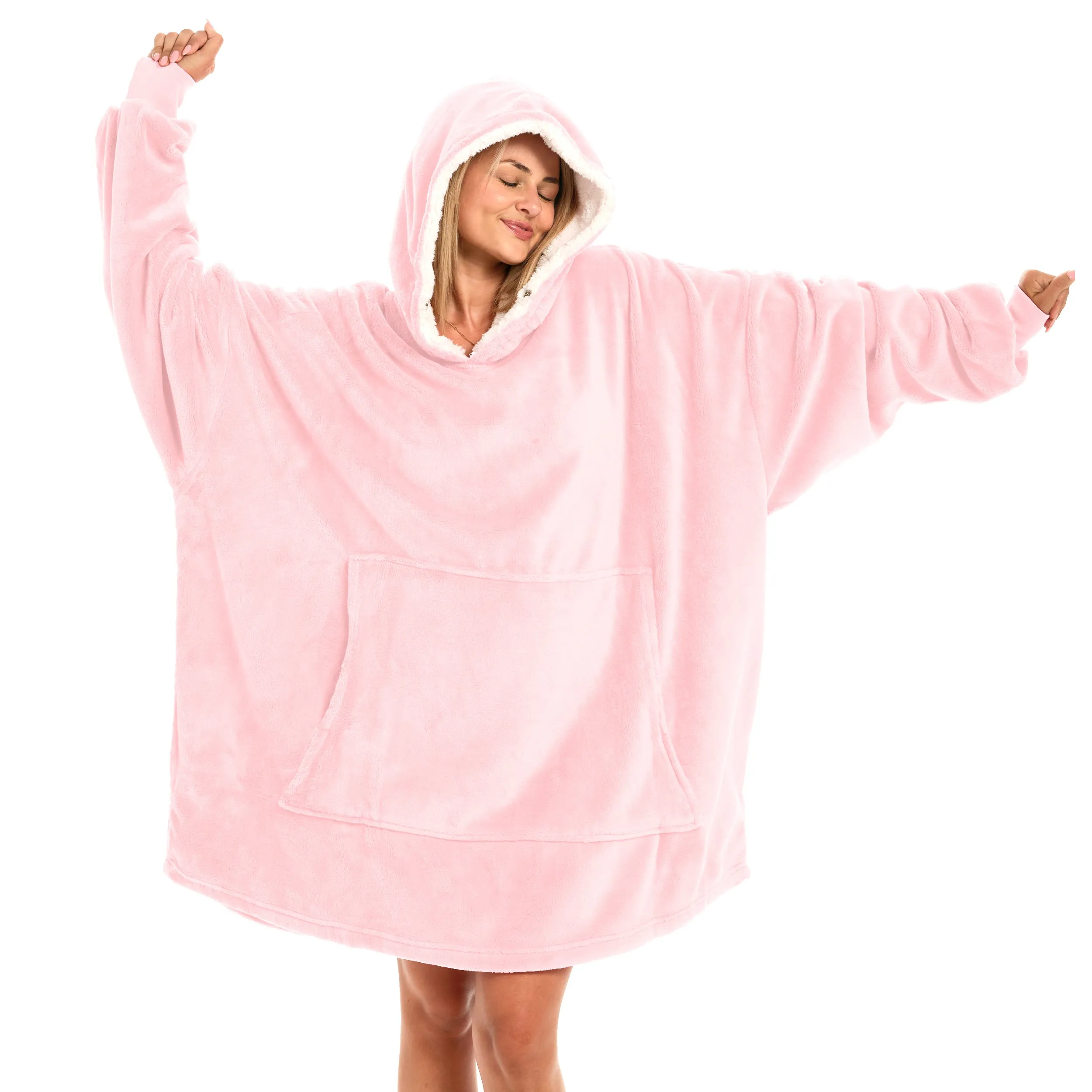 Adult Wearable Blanket Hoodie, Blanket with Sleeves for Men & Women, Big Hoodie, Hooded Blanket