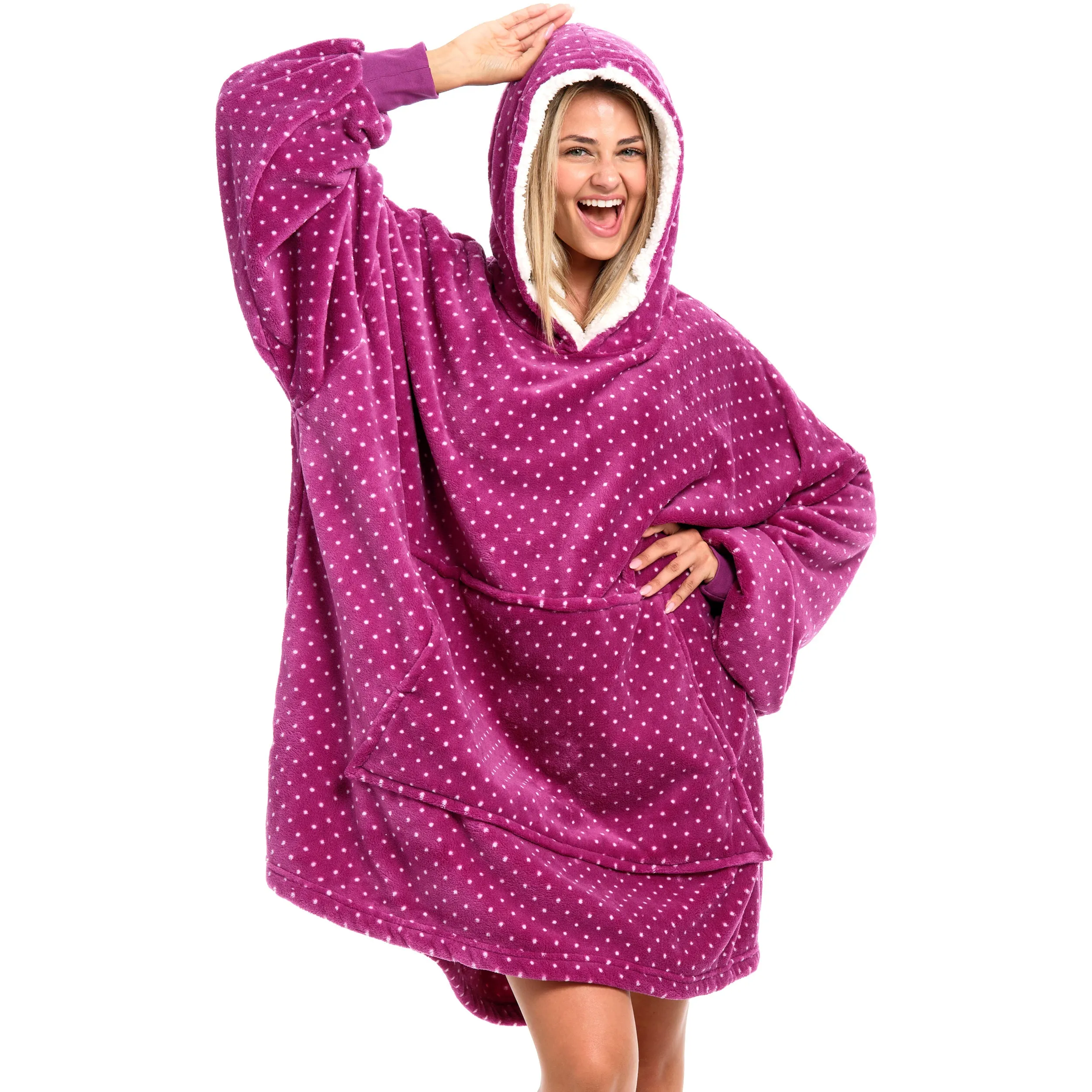 Adult Wearable Blanket Hoodie, Blanket with Sleeves for Men & Women, Big Hoodie, Hooded Blanket