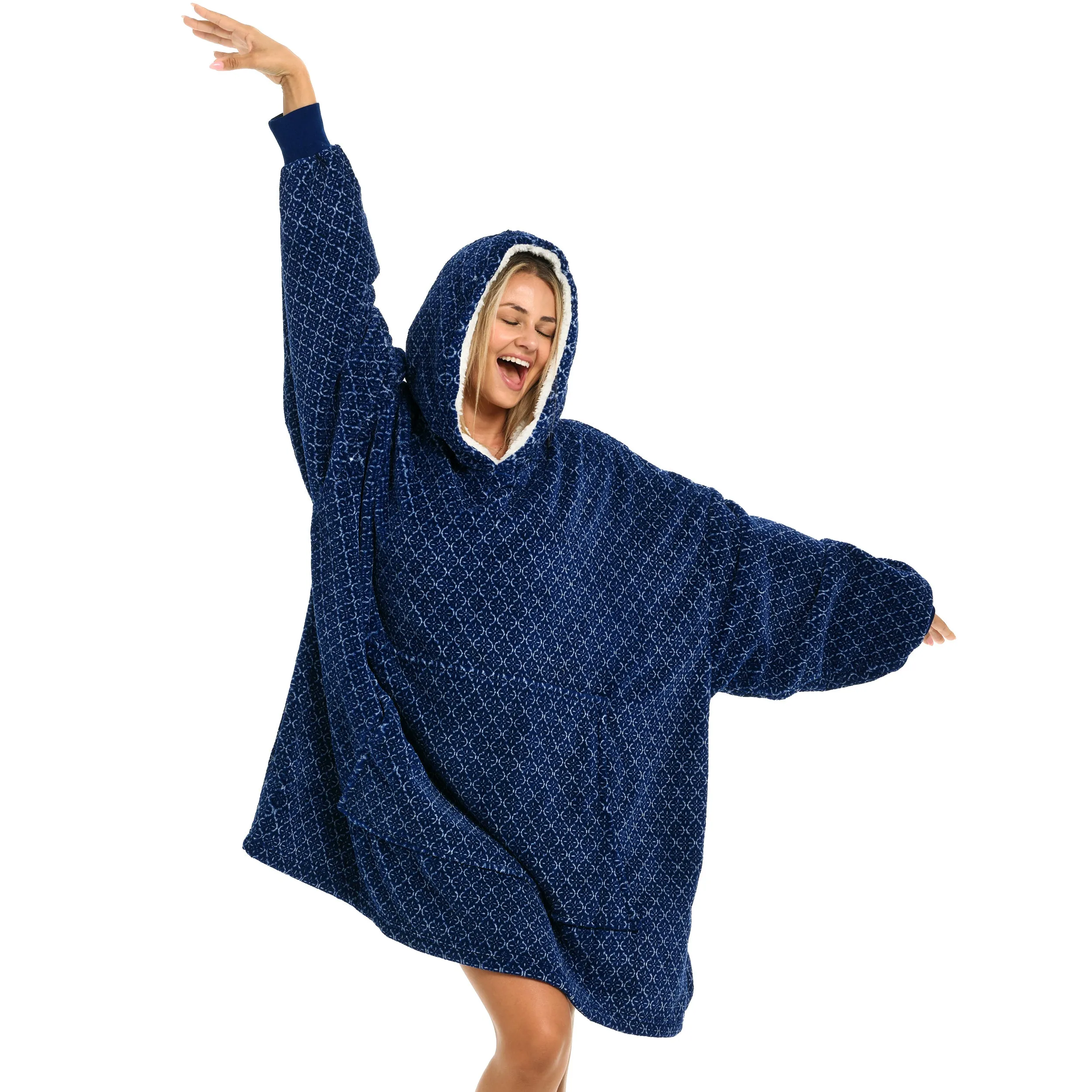 Adult Wearable Blanket Hoodie, Blanket with Sleeves for Men & Women, Big Hoodie, Hooded Blanket