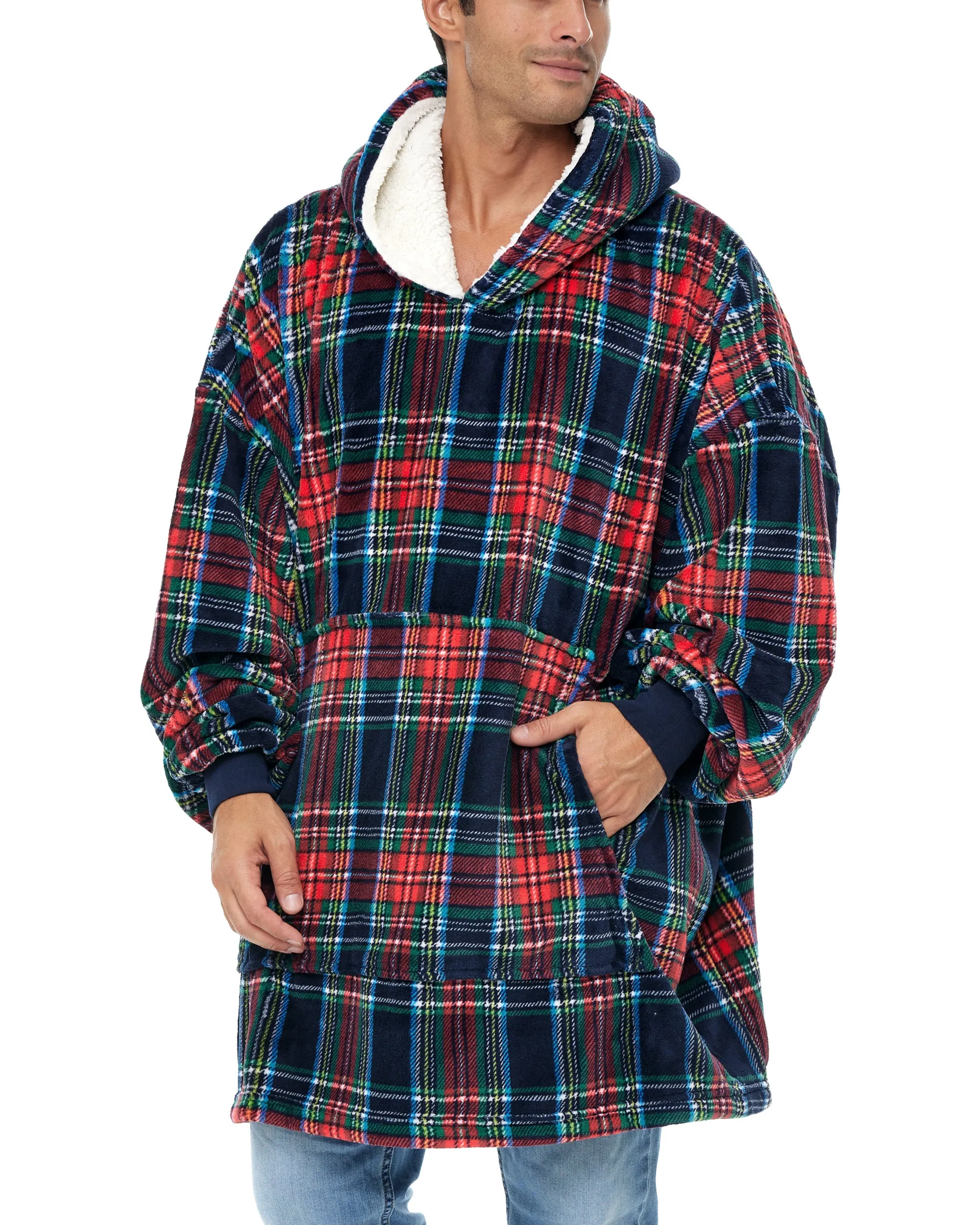 Adult Wearable Blanket Hoodie, Blanket with Sleeves for Men & Women, Big Hoodie, Hooded Blanket