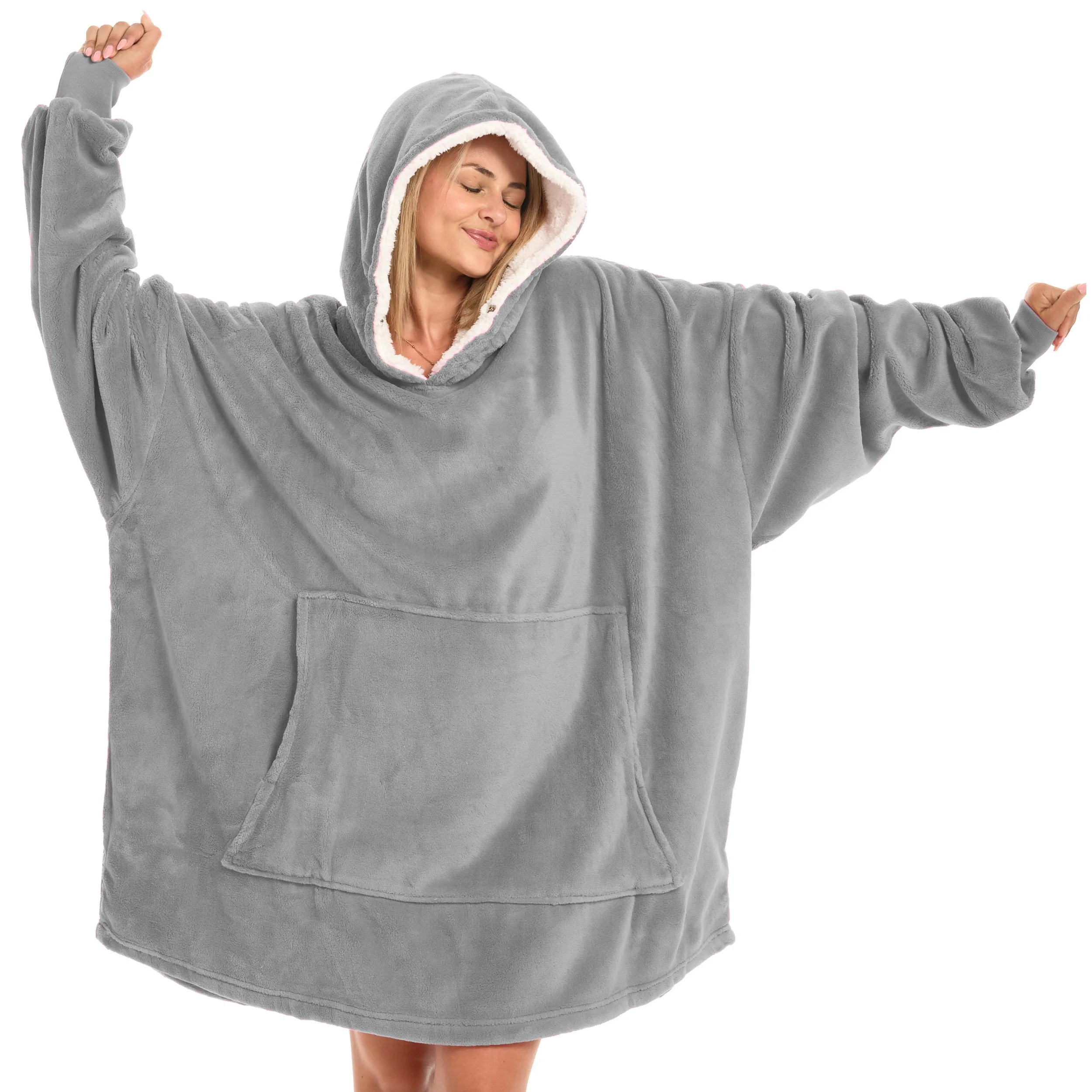 Adult Wearable Blanket Hoodie, Blanket with Sleeves for Men & Women, Big Hoodie, Hooded Blanket