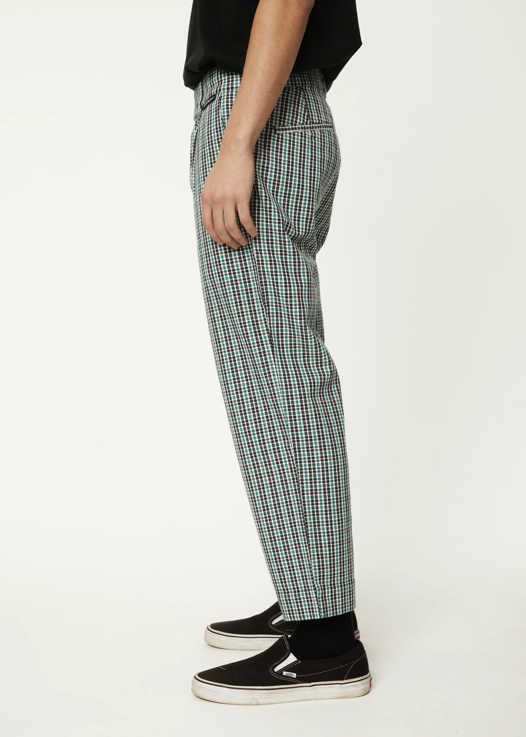 AFENDS Mens Mixed Business - Suit Pants - Black Check