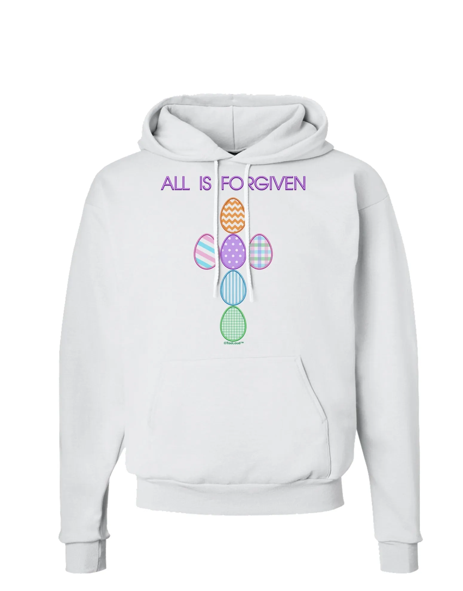 All is forgiven Cross Faux Applique Hoodie Sweatshirt