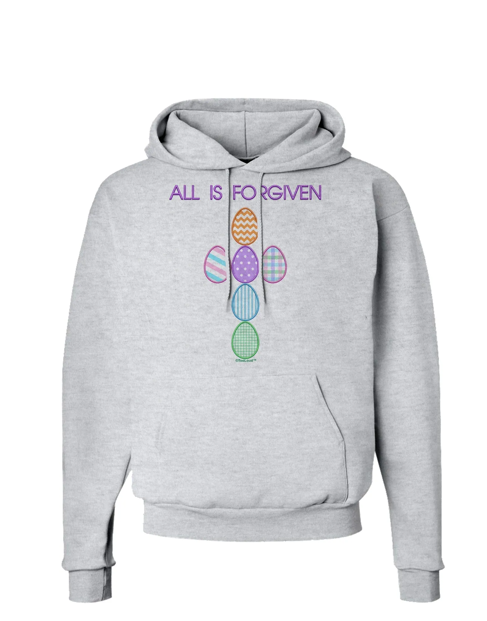 All is forgiven Cross Faux Applique Hoodie Sweatshirt