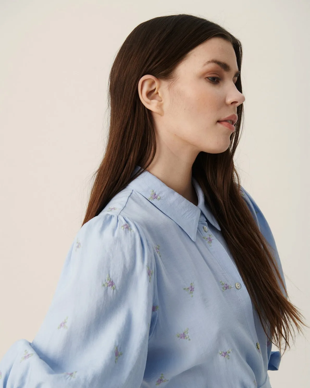 Anissa 2/4 Shirt Dress - Kentucky Blue