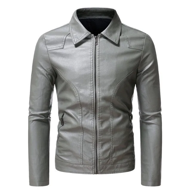 Antonios Loco Leather Slim Fit Jacket