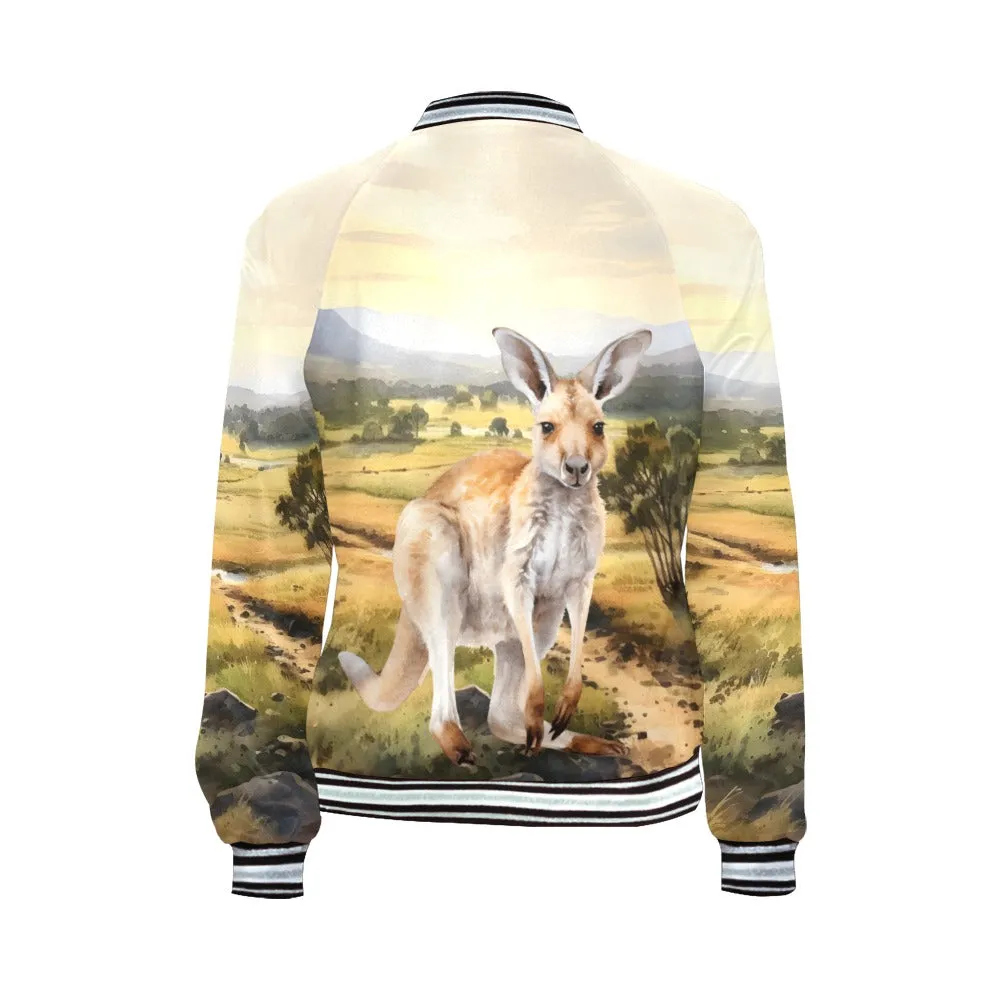 Australian Animals Koala, Kangaroo Bomber Jacket for Women