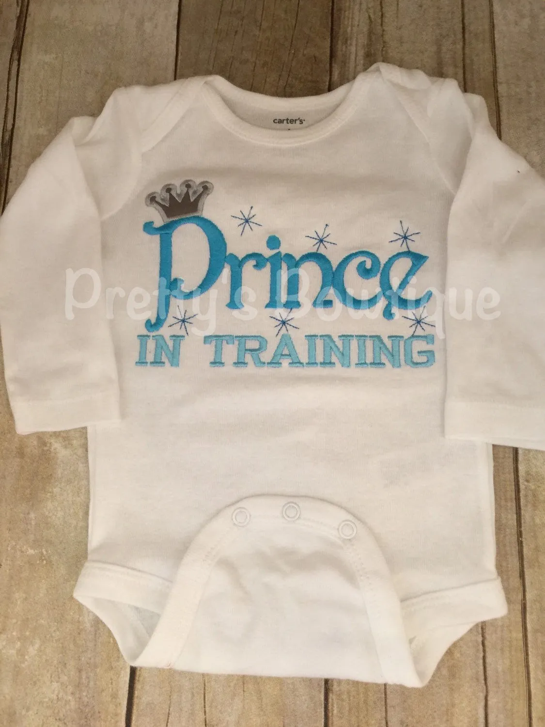 Baby Boy bodysuit Prince in training -- coming home outfit -- Homecoming Outfit Embroidered Bodysuit / T Shirt for Newborn, Toddler & Youth