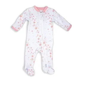 Baby's Coverall Bodysuit - Pink Stars