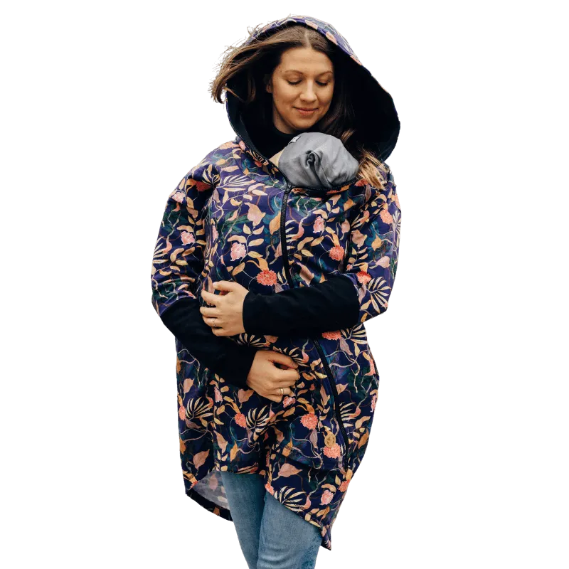 Babywearing Hoodie Vintage Flowers by LennyLamb