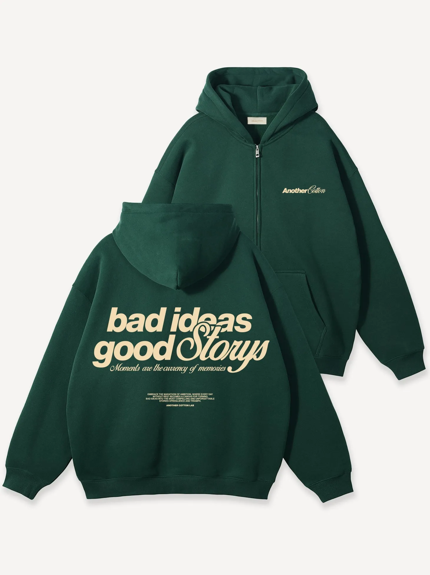 Bad Ideas Good Storys Oversize Zip Hoodie