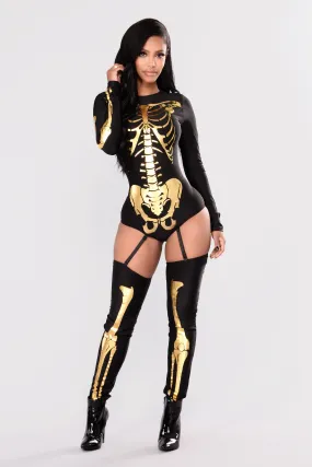 Bad to the Bone Costume - Black/Gold