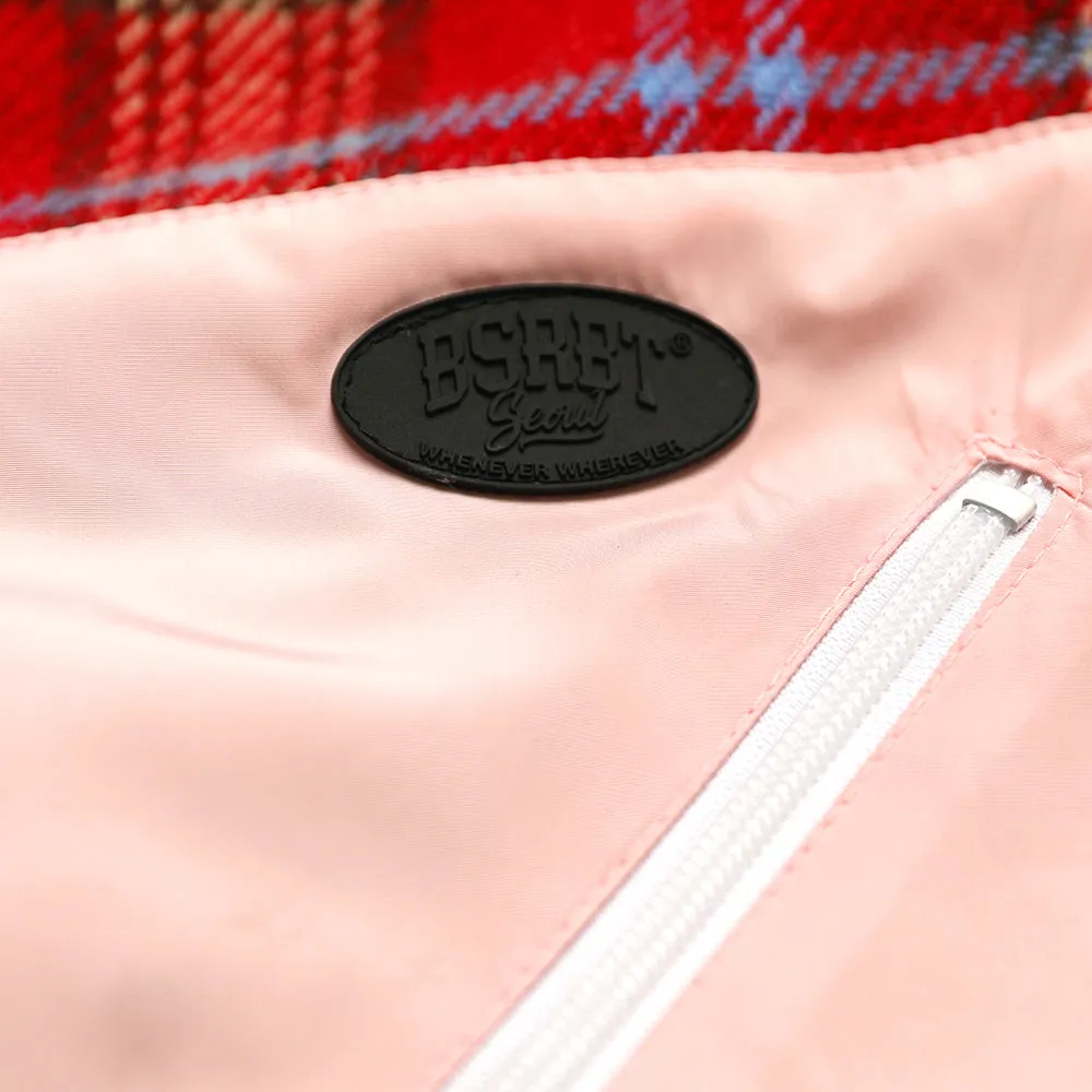 BETTER THAN CHECK ANORAK SHIRT PINK / BEIGE CHECK