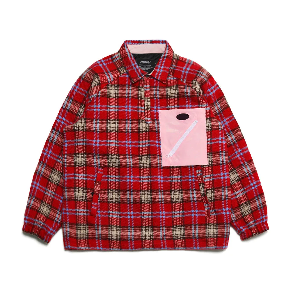 BETTER THAN CHECK ANORAK SHIRT PINK / BEIGE CHECK