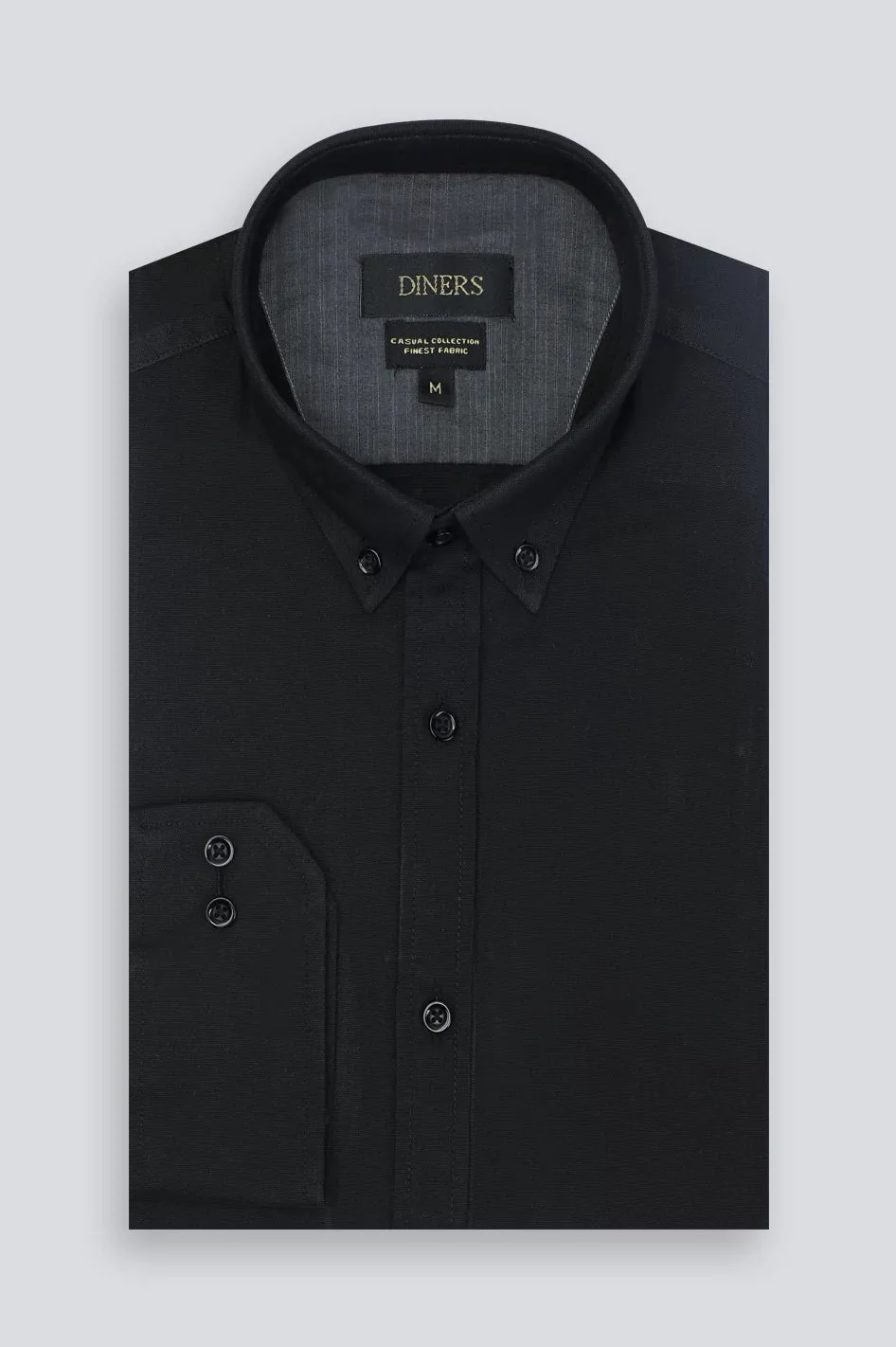 Black Oxford Plain Casual Shirt