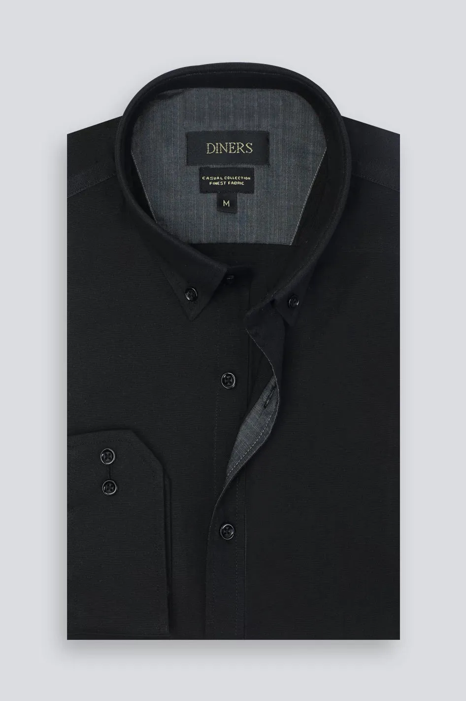 Black Oxford Plain Casual Shirt