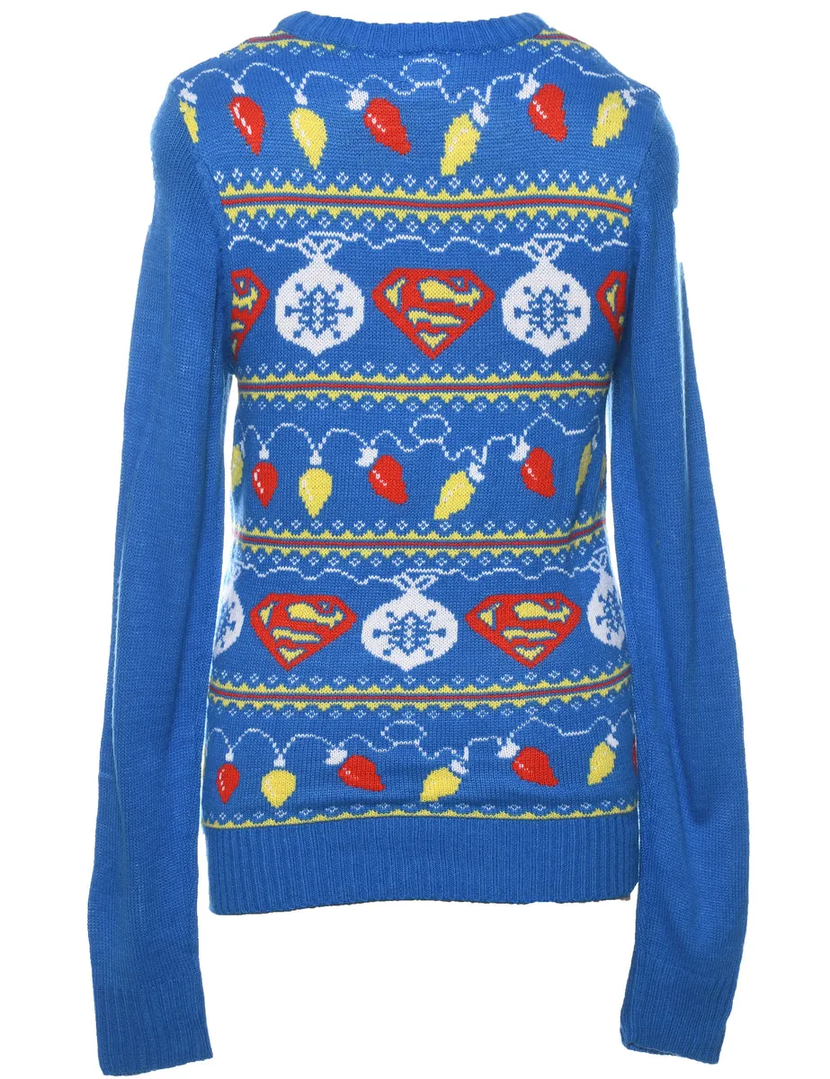 Blue Christmas Jumper - M