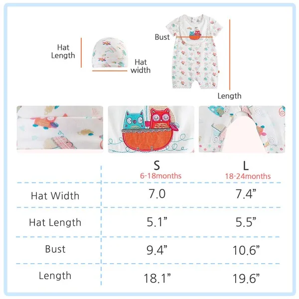 Boat Owl Set Baby Set (Bodysuit & Hat)