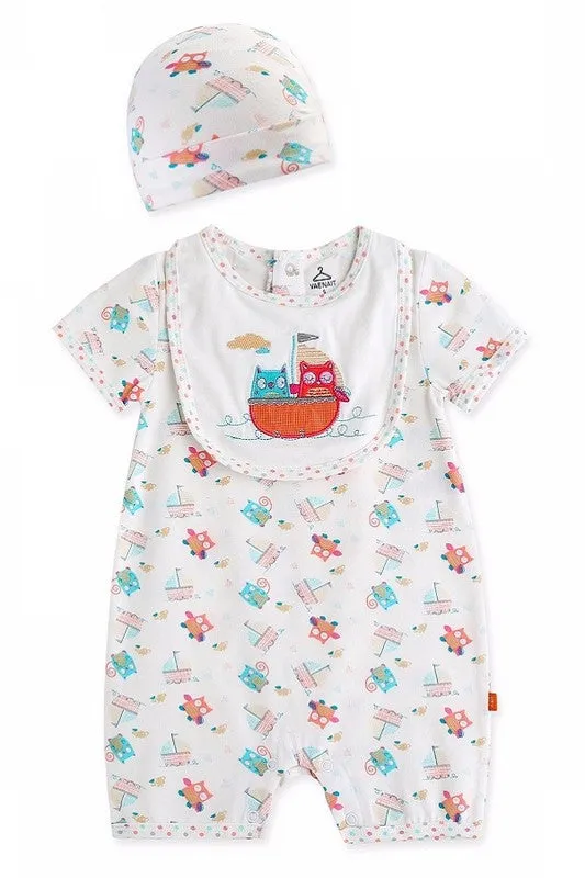 Boat Owl Set Baby Set (Bodysuit & Hat)