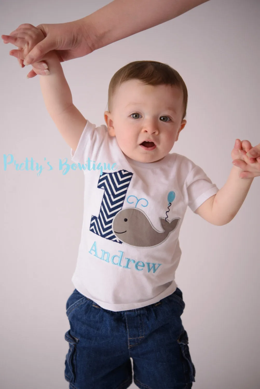 Boys Whale 1st Birthday Shirt or Bodysuit