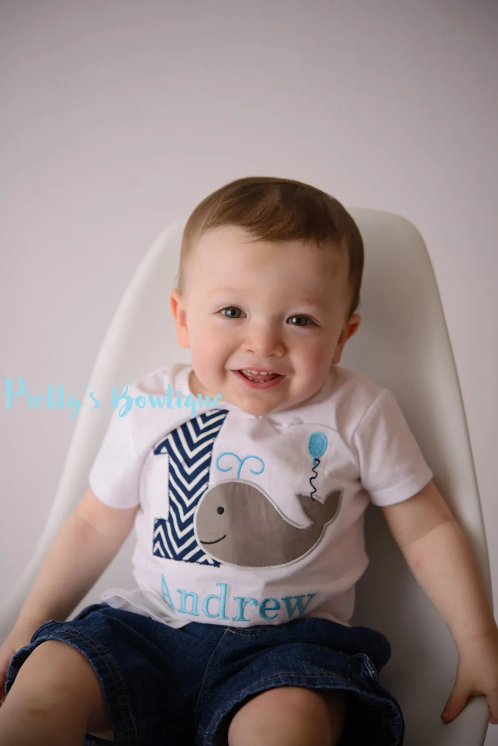 Boys Whale 1st Birthday Shirt or Bodysuit