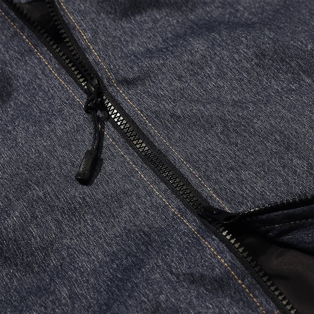 BRT LOGO STITCH HOODED JACKET DENIM BLUE