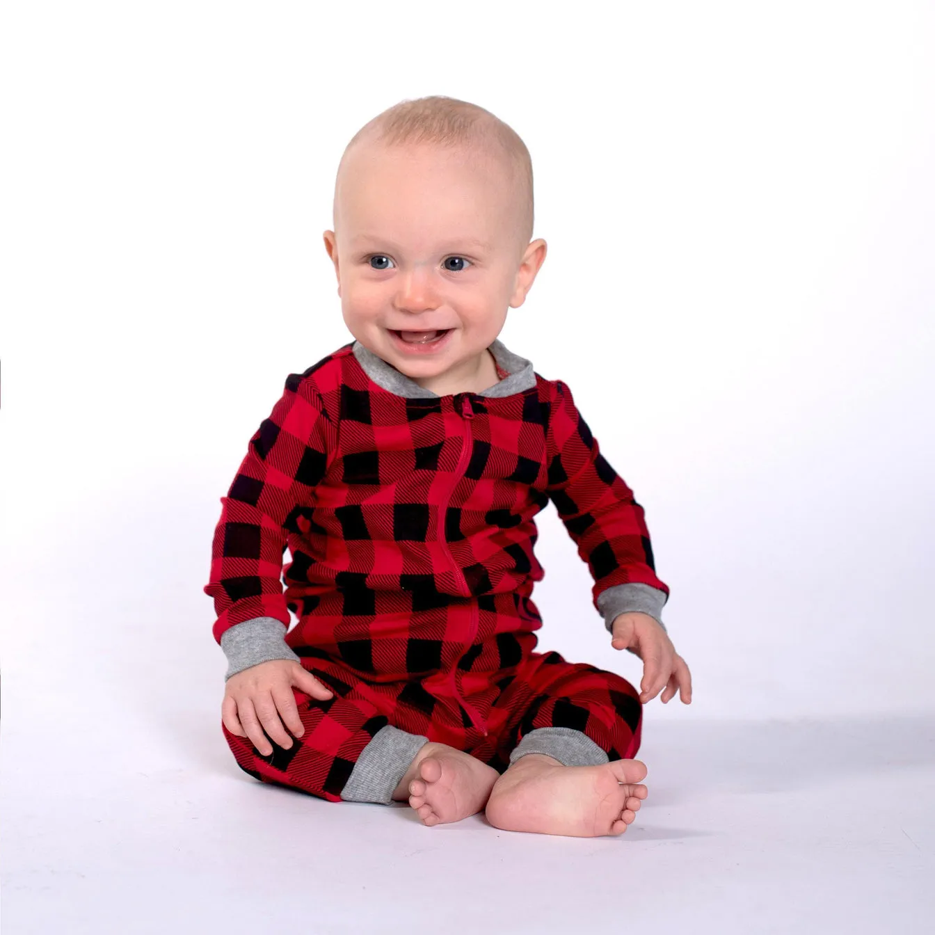 Buffalo Plaid Footless Baby Sleeper Bodysuit