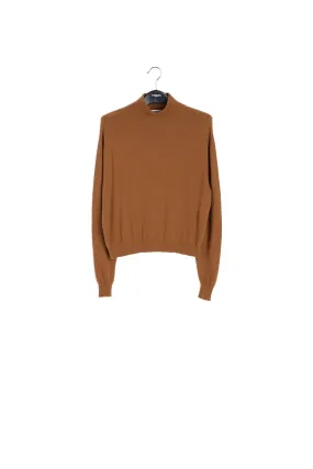 Camel merino wool blend turtleneck sweater