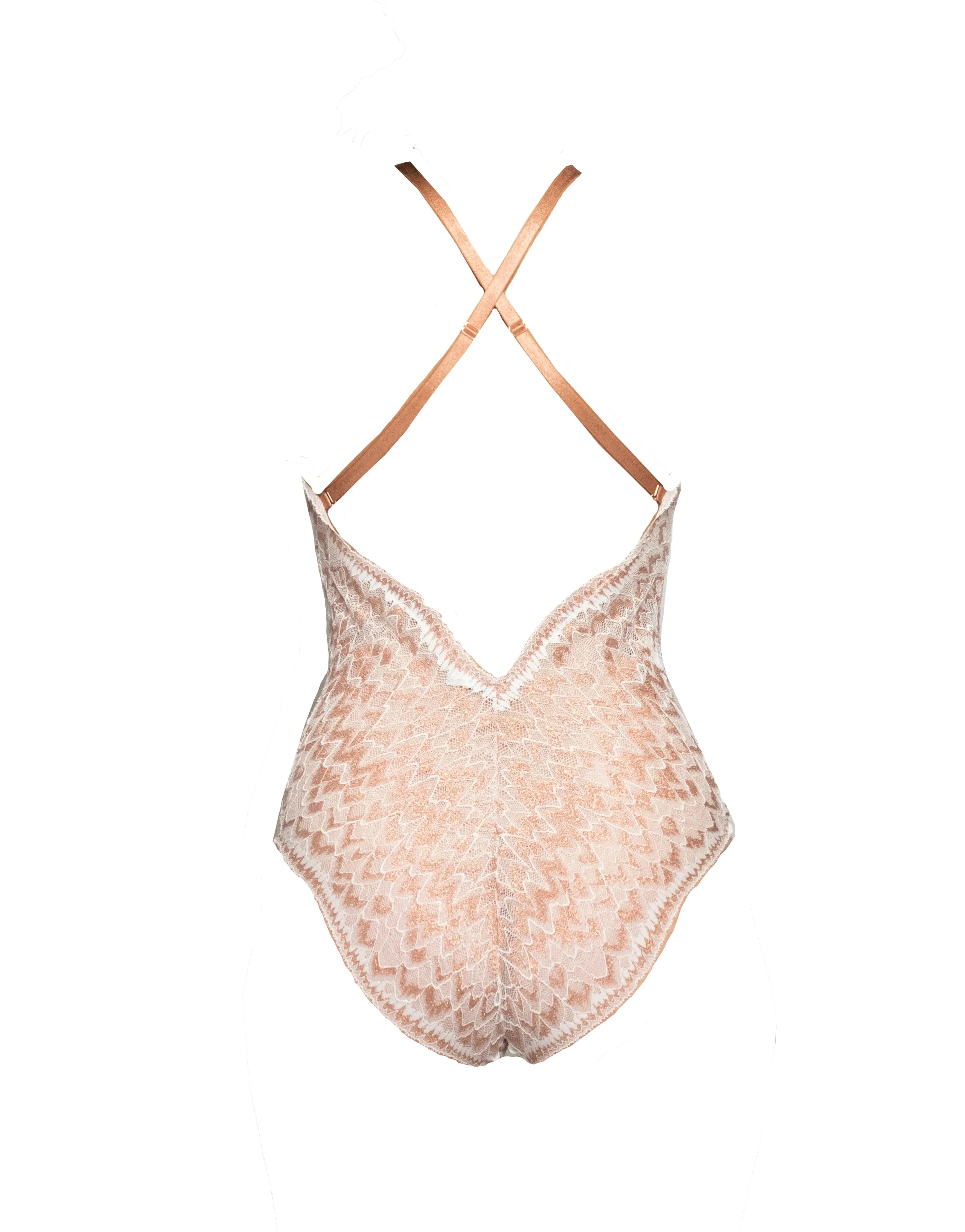 Cardin Copper Metallic Halter Bodysuit