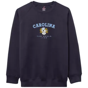 Carolina Tar Heels Vintage Navy Embroidered Crewneck Sweatshirt Benchmark