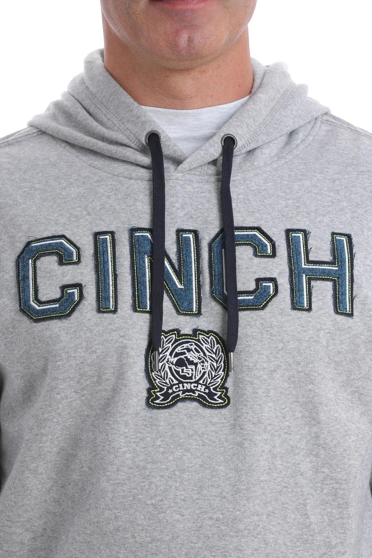 'Cinch' Men's CINCH Applique Hoodie - Heather Grey