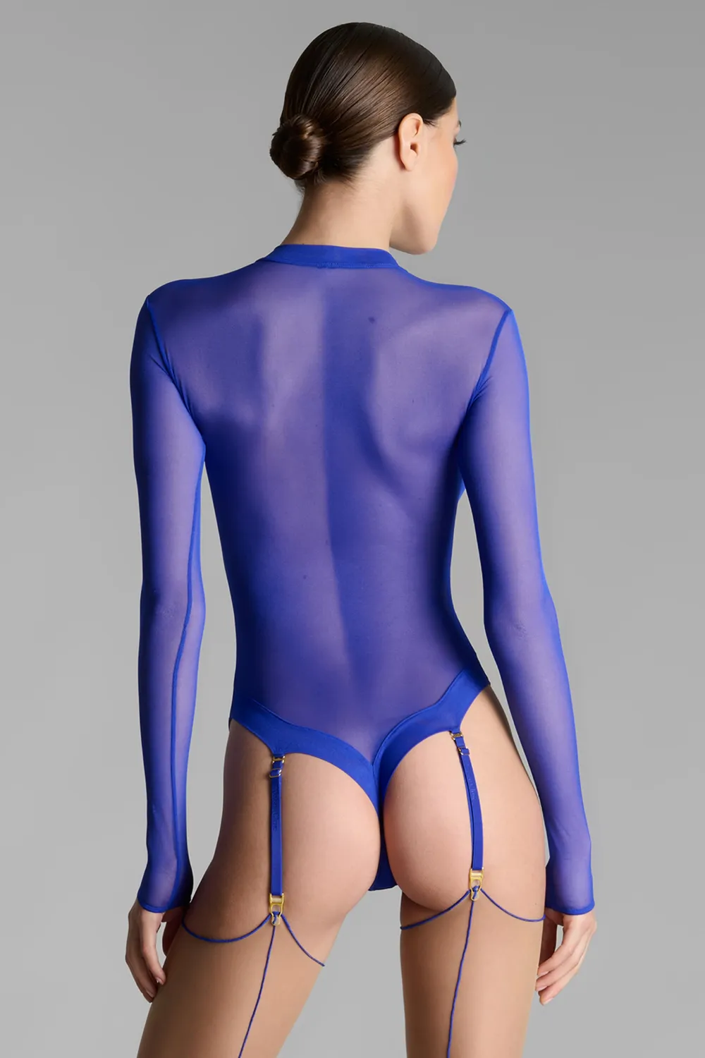 Corps à Corps Long Sleeved Thong Bodysuit Neon Blue