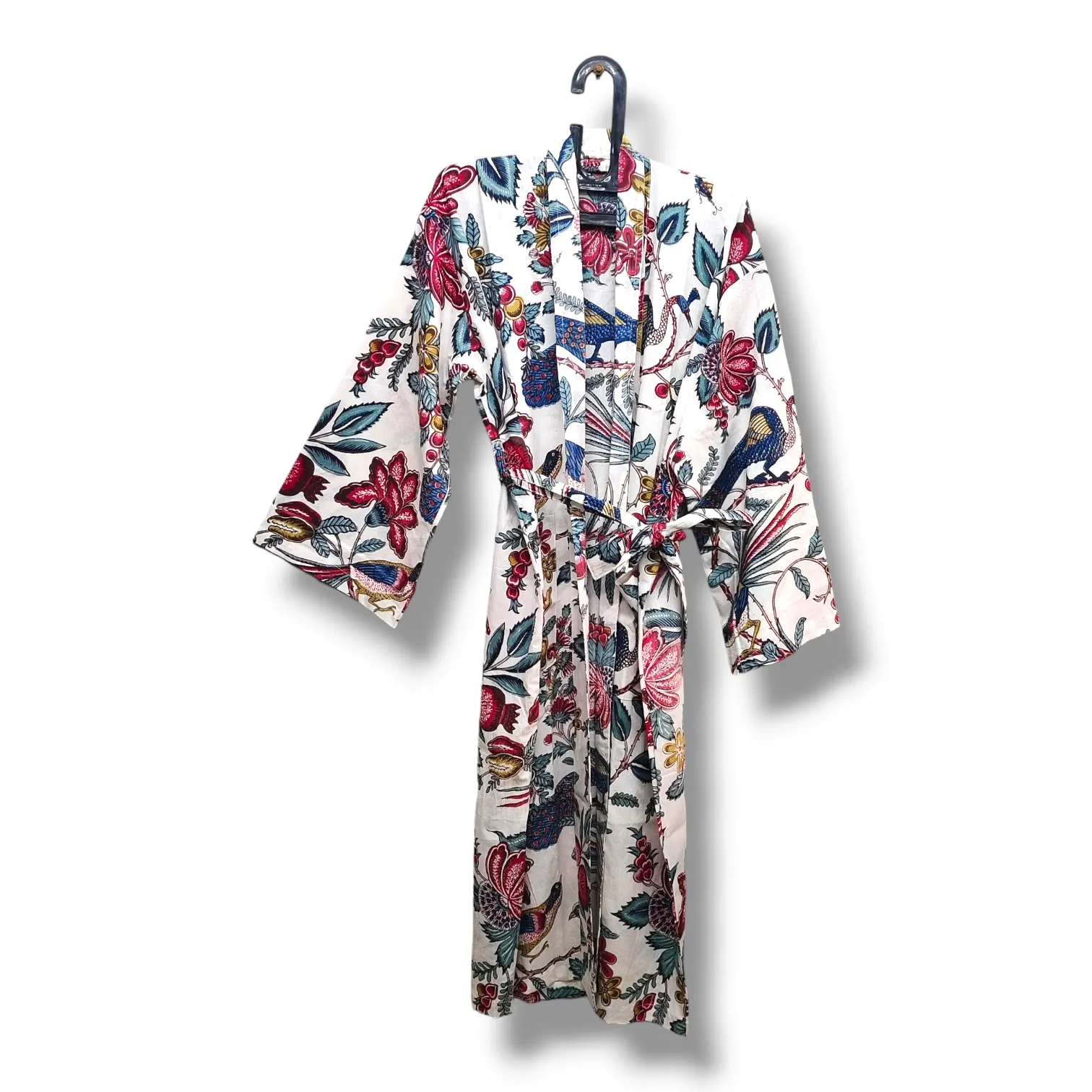 Cotton Hand Printed Kimono Robe London Springs