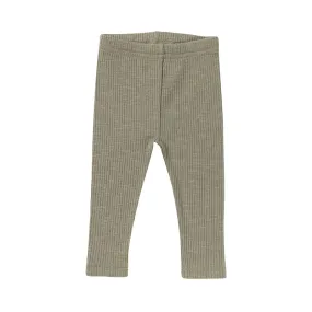 Cotton Ribbed Leggings - Thyme