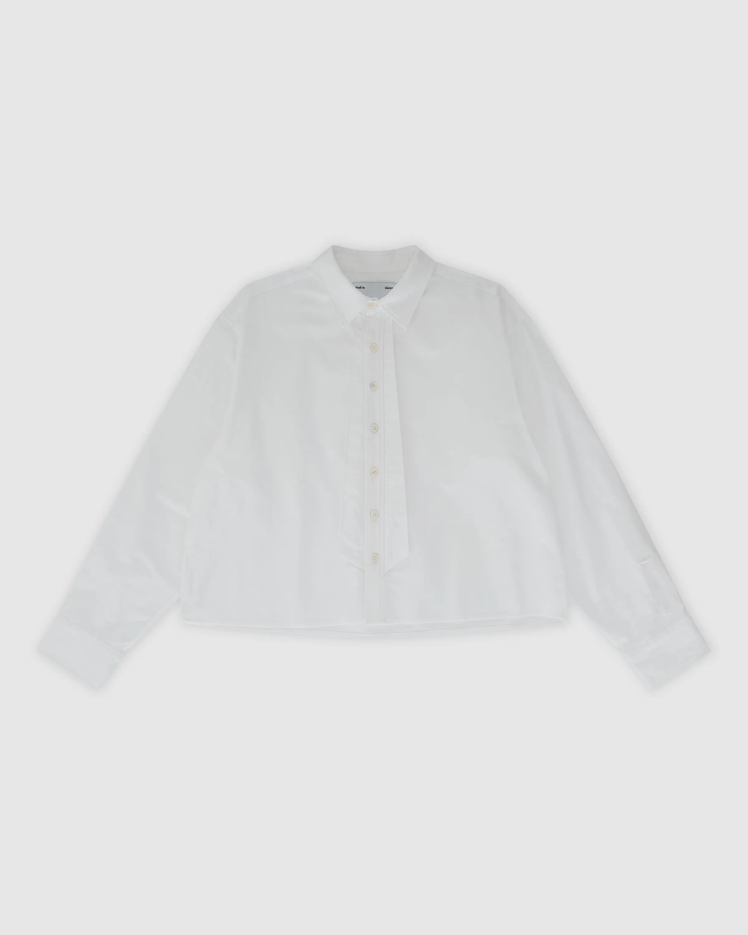 CROP TIE PLACKET DRESS SHIRT