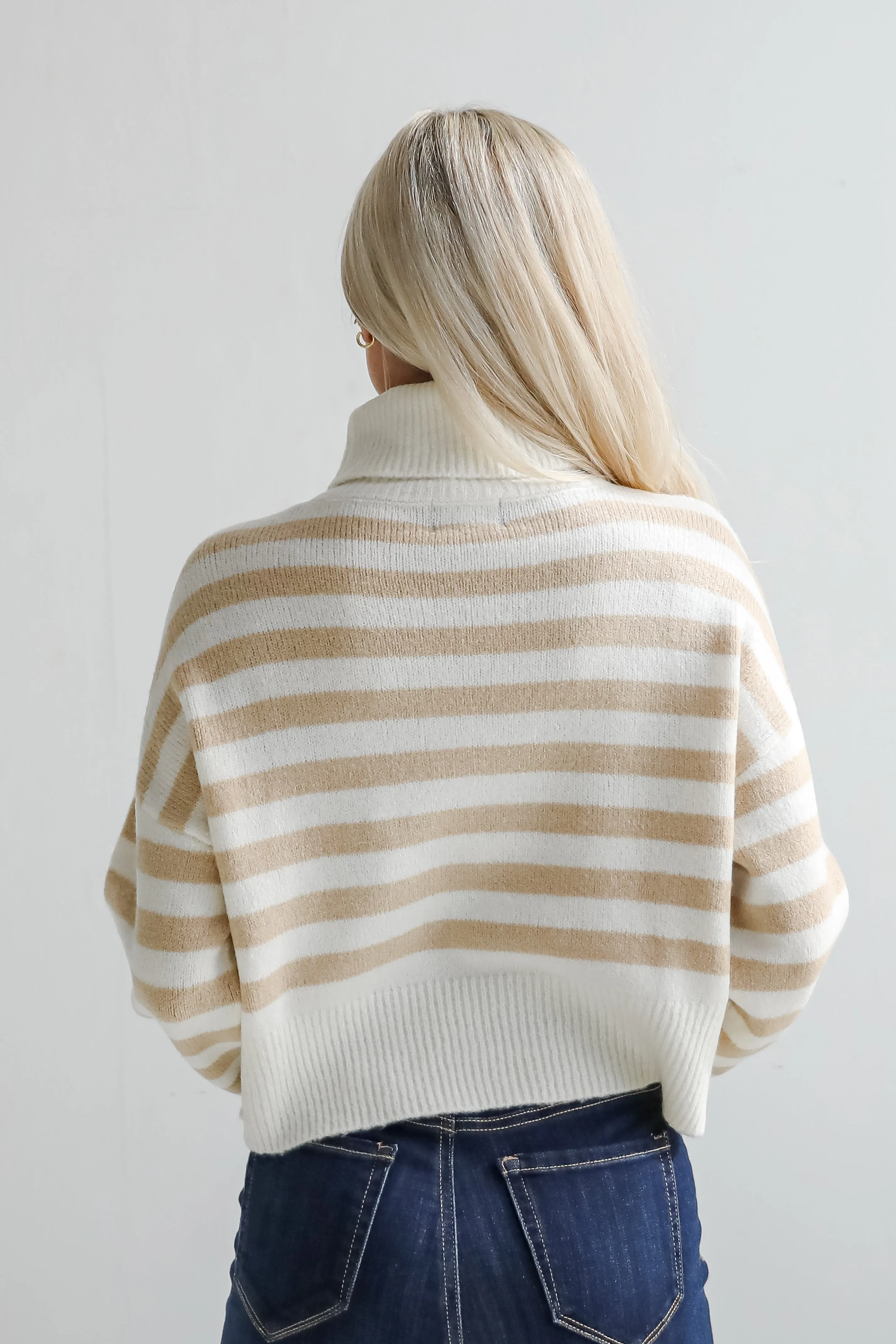 Cuddly Approach Striped Turtleneck Sweater