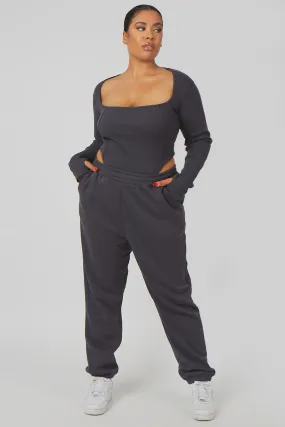 Curve Extreme High Leg Bodysuit Dark Grey