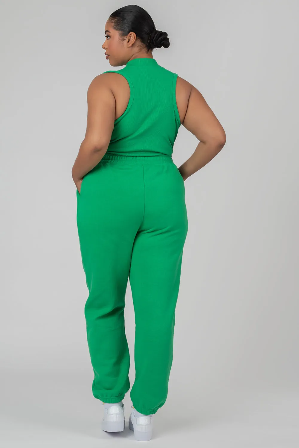 Curve High Neck Racer Back Bodysuit Green