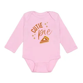 Cutie Pie Thanksgiving Long Sleeve Bodysuit - Pink