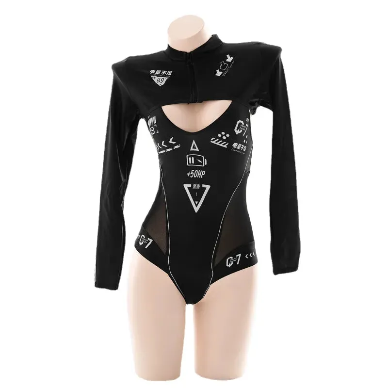 Cyber Mechanic Sukumizu Bodysuit & Stocking Set