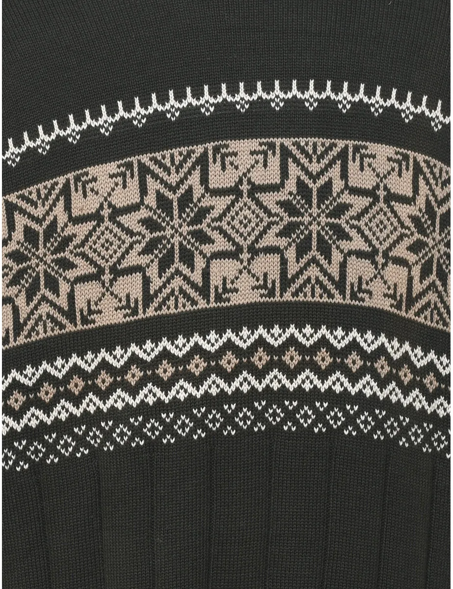 Dark Green Nordic Jumper - L