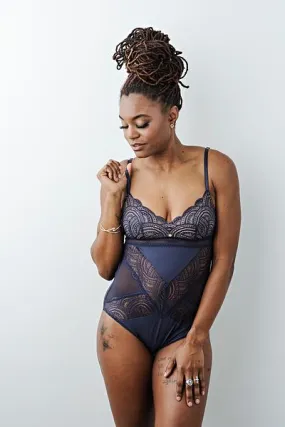 Date Night Scarlette Lace Bodysuit in Shadow