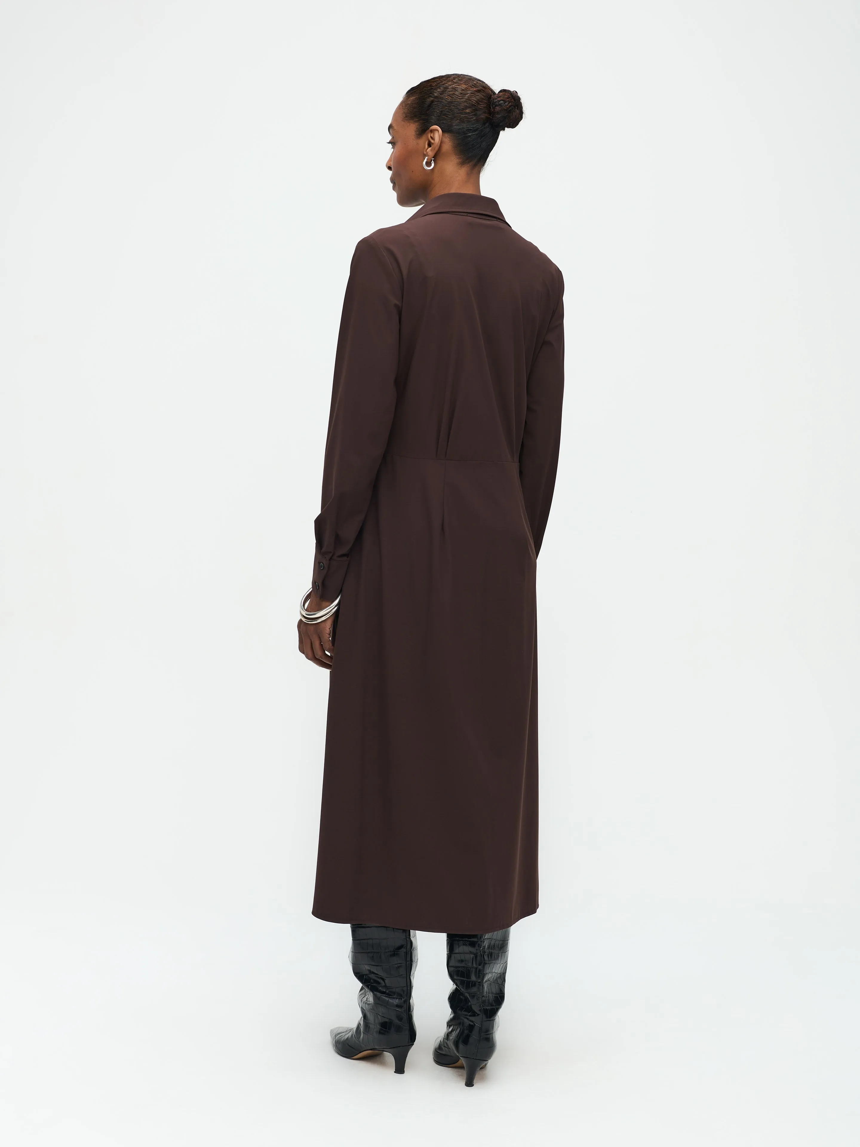 Devitta Dress Technical Jersey | Dark Brown