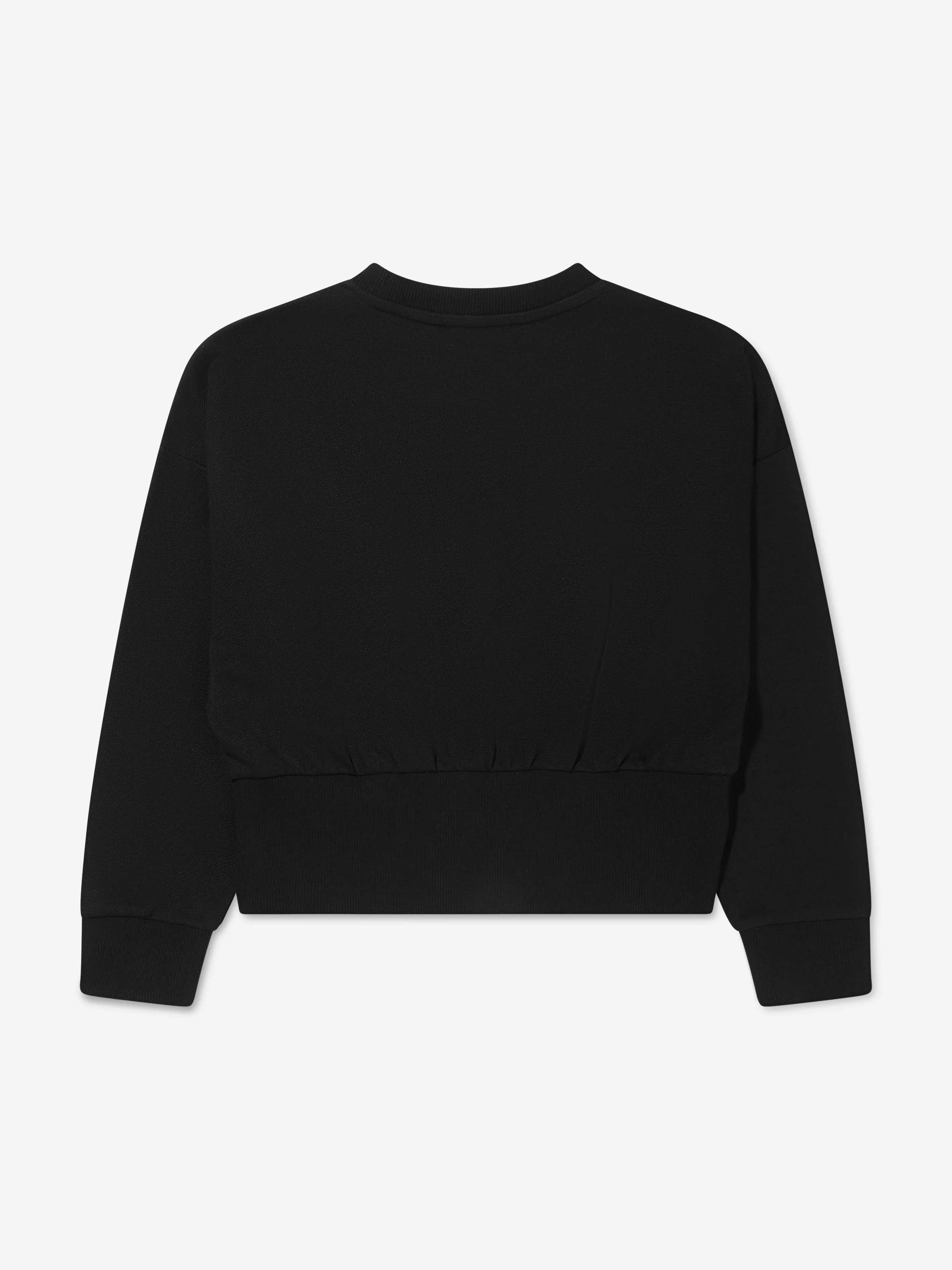 DKNY Girls Embroidered Logo Sweatshirt in Black